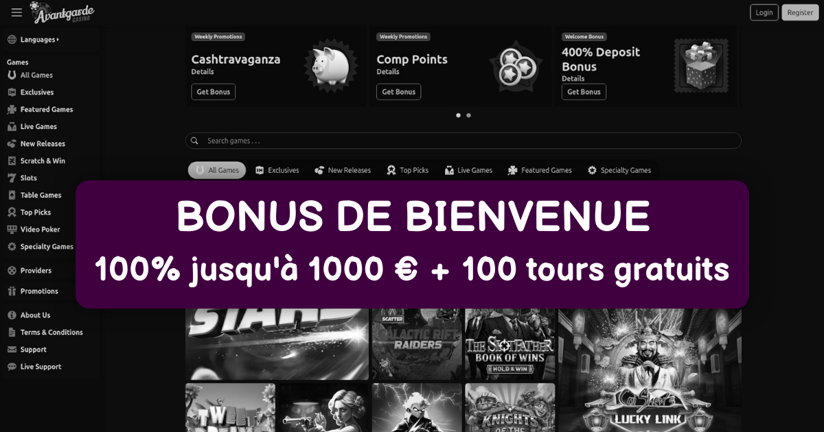 Avantegarde Casino banner